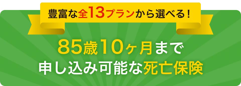 85歳10ヶ月まで申し込み可能な死亡保険
